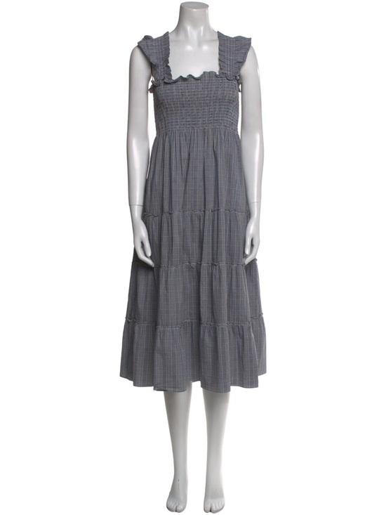 Hill House Dresses & Skirts - Hill House Blue and Grey Plaid Smocked Nap Dress